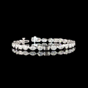 7.93 Cts 14k White Gold Mix Shape Tennis Bracelet