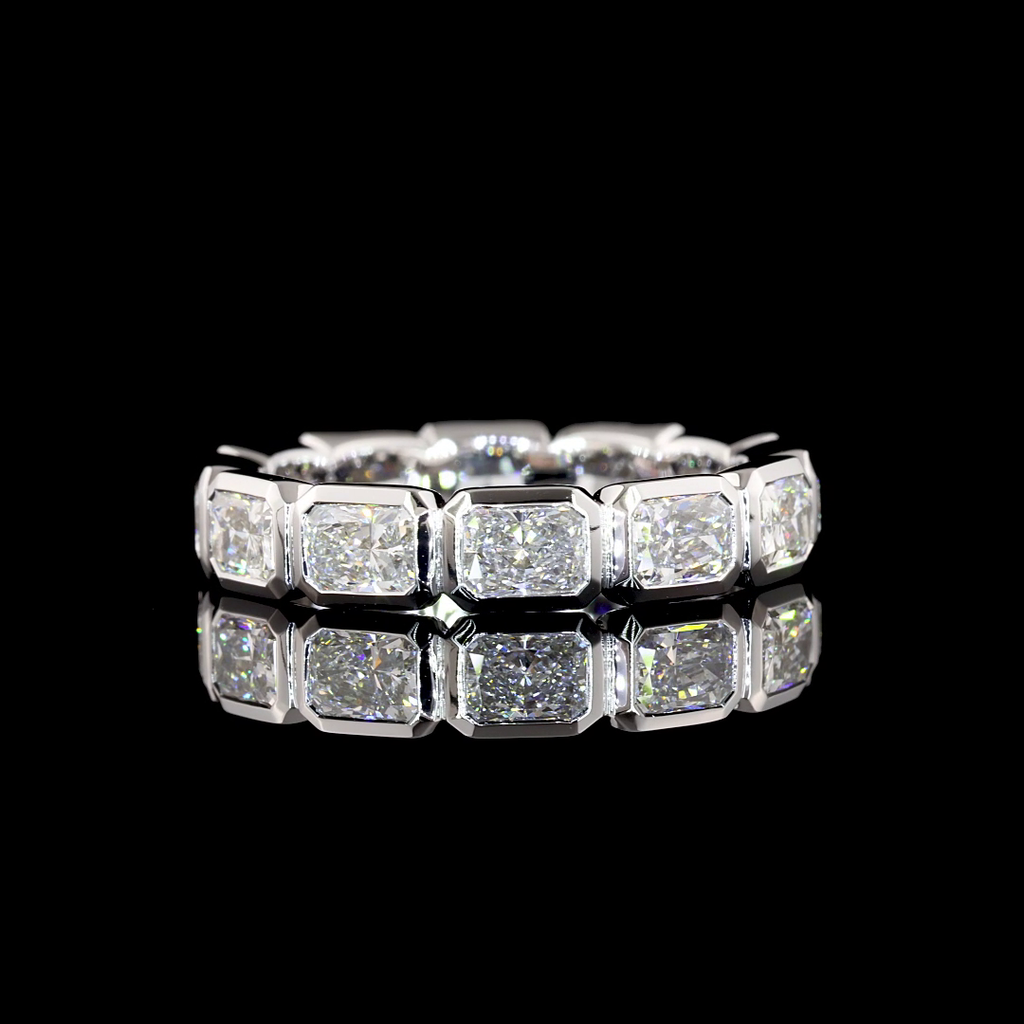 3.02 Cts 14k White Gold Radiant Shape Eternity Band Eternity Band