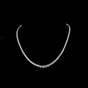 11.99 Cts 14k White Gold Round Shape Riviera Necklace