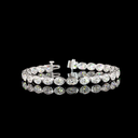 10.28 Cts 14k White Gold Oval Shape Tennis Bracelet