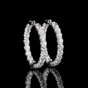 7.56 Cts 18k White Gold Round Shape Hoops Earring