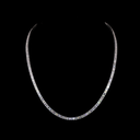 15.85 Cts 14k White Gold Emerald Shape Tennis Necklace