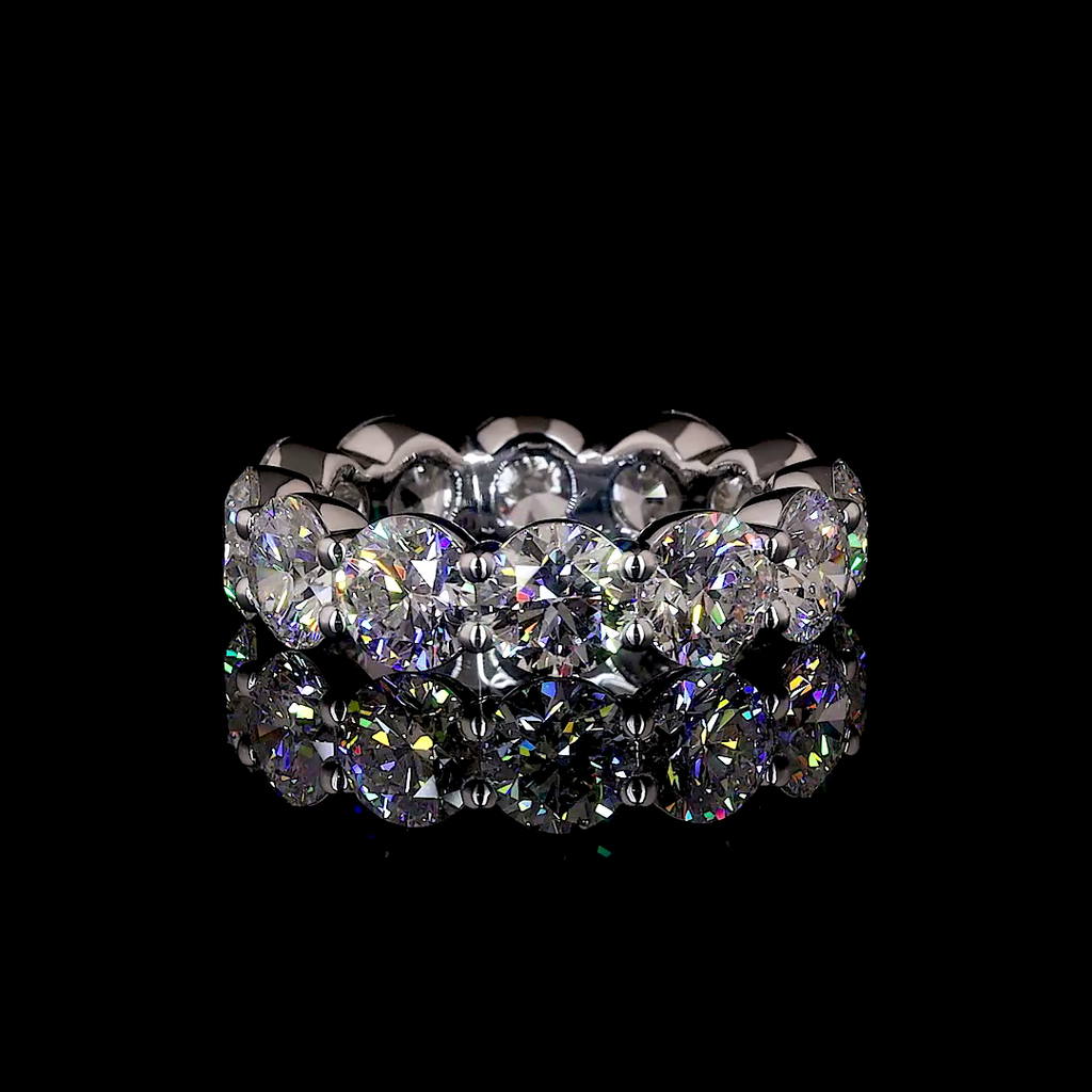 8.08 Cts 14k White Gold Round Shape Eternity Band Eternity Band