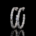 6.74 Cts 14k White Gold Mix Shape C Hoops Earring