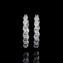 6.44 Cts 14k White Gold Oval Shape Hoops Earring