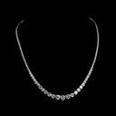 12.96 Cts 14k White Gold Round Shape Riviera Necklace