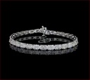 10.79 Cts 14k White Gold Radiant Shape Tennis Bracelet