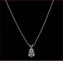 1.04 Cts 14k White Gold Pear Shape Solitaire Pendant