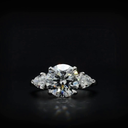 1.86 Cts 14k White Gold Round Shape 3 Stones Ring