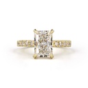3.96 Cts 14k Yellow Gold Radiant Shape Hidden Halo Ring