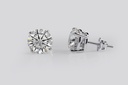 3.02 Cts 14k White Gold Old European Brilliant Shape Studs Earring