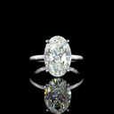 8.48 Cts 14k White Gold Oval Shape Hidden Halo Ring