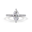 1.73 Cts 14k White Gold Marquise Shape Hidden Halo Ring