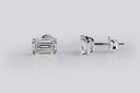 0.74 Cts 14k White Gold Emerald Shape Studs Earring
