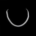 55.76 Cts 14k White Gold Oval Shape Tennis Necklace