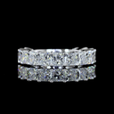 4.24 Cts 14k White Gold Princess Shape 3/4 Band Eternity Band