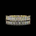 1.44 Cts 14k Yellow Gold Emerald Shape Half Eternity Eternity Band