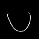 40.4 Cts 14k White Gold Oval Shape Tennis Necklace