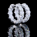 2.01 Cts 14k White Gold Oval Shape Hanging Earring