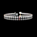 4.76 Cts 14k Two Tone Round Shape Tennis Bracelet