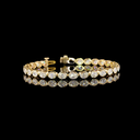 7.3 Cts 14k Yellow Gold Oval Shape Tennis Bracelet