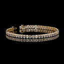 6.72 Cts 14k Yellow Gold Emerald Shape Tennis Bracelet