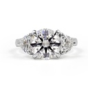 4.42 Cts 14k White Gold Round Shape 3 Stones Ring