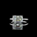 3.06 Cts Platinum Emerald Shape Solitaire Ring