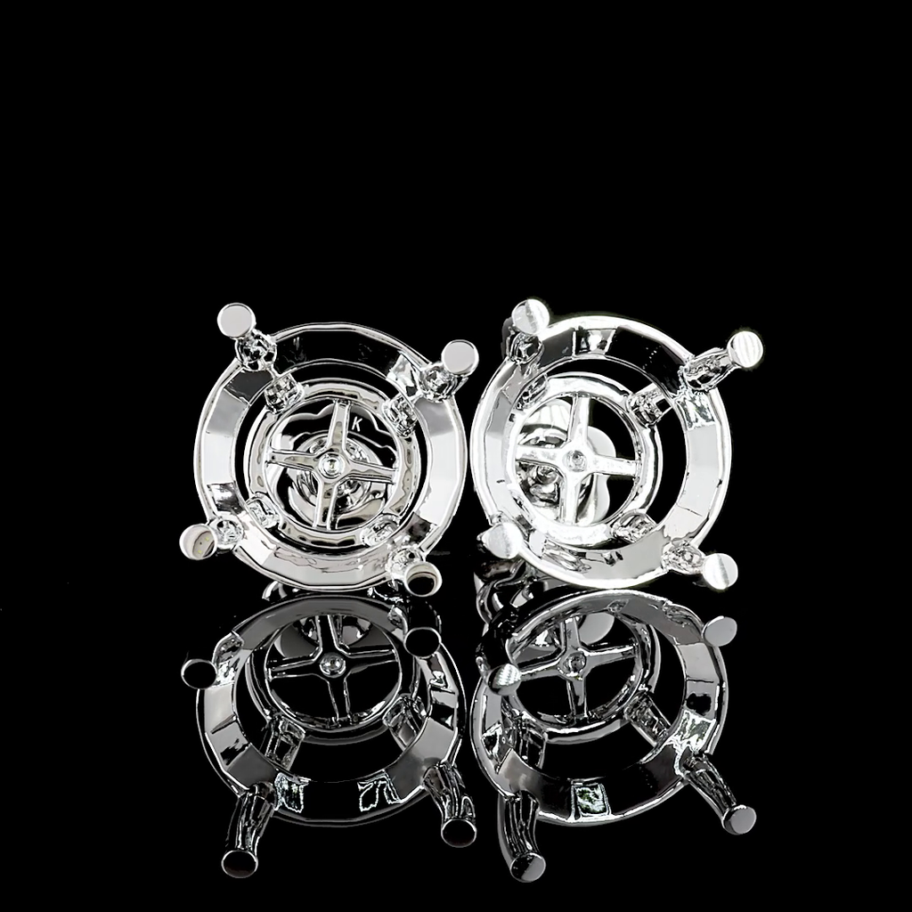 18.06 Cts 14k White Gold Round Shape Studs Earring