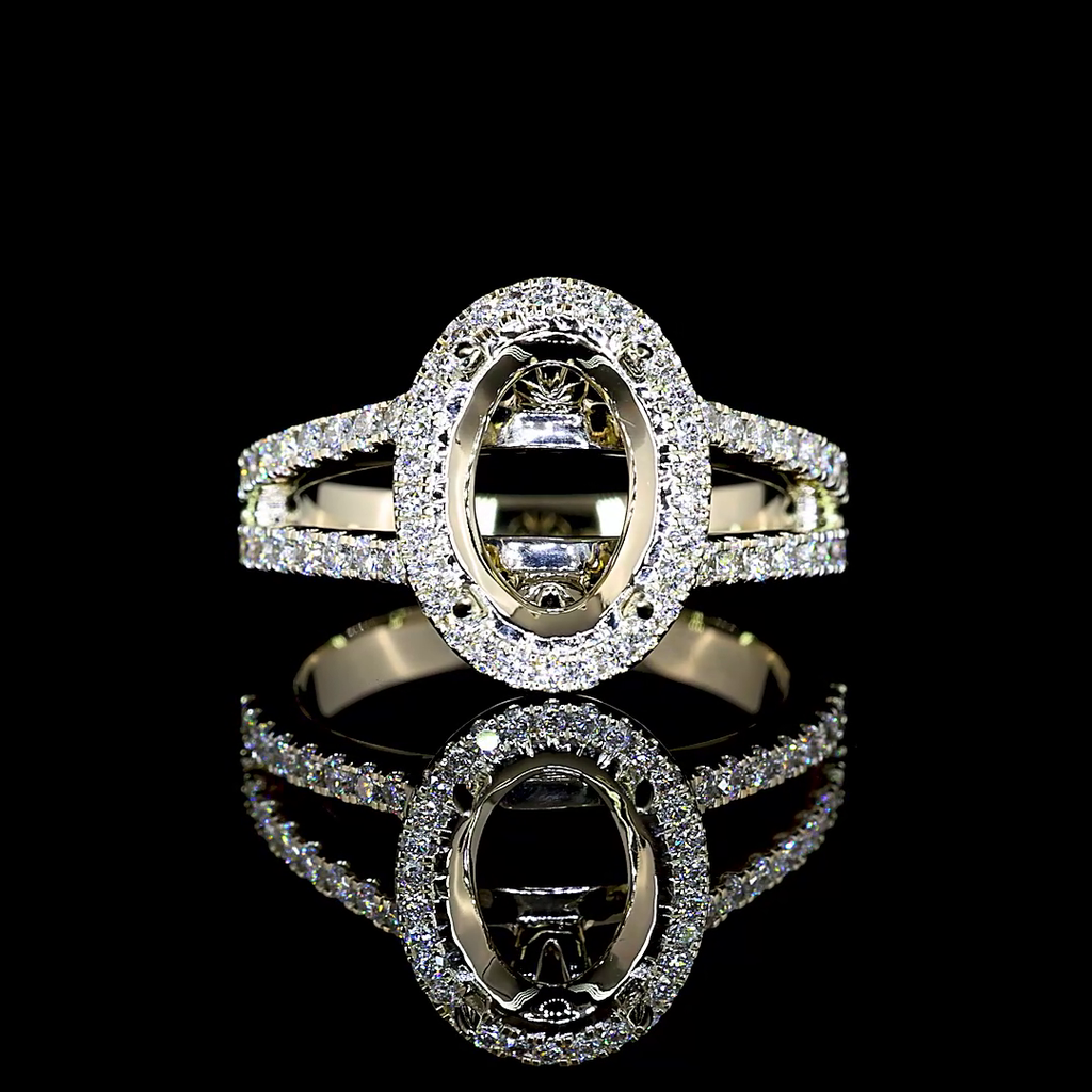 2.52 Cts 14k White Gold Oval Shape Split Shank Ring