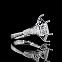 4.38 Cts 14k White Gold Antique Marquise Shape 5 Stones Ring