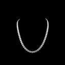 68.71 Cts 14k White Gold Round Shape Tennis Necklace