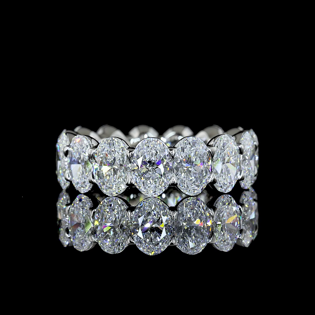 4.97 Cts Platinum Oval Shape Eternity Band Eternity Band