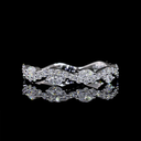 0.6 Cts 18k White Gold Mix Shape 3/4 Band Eternity Band