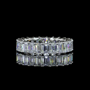 2.55 Cts Platinum Emerald Shape Eternity Band Eternity Band
