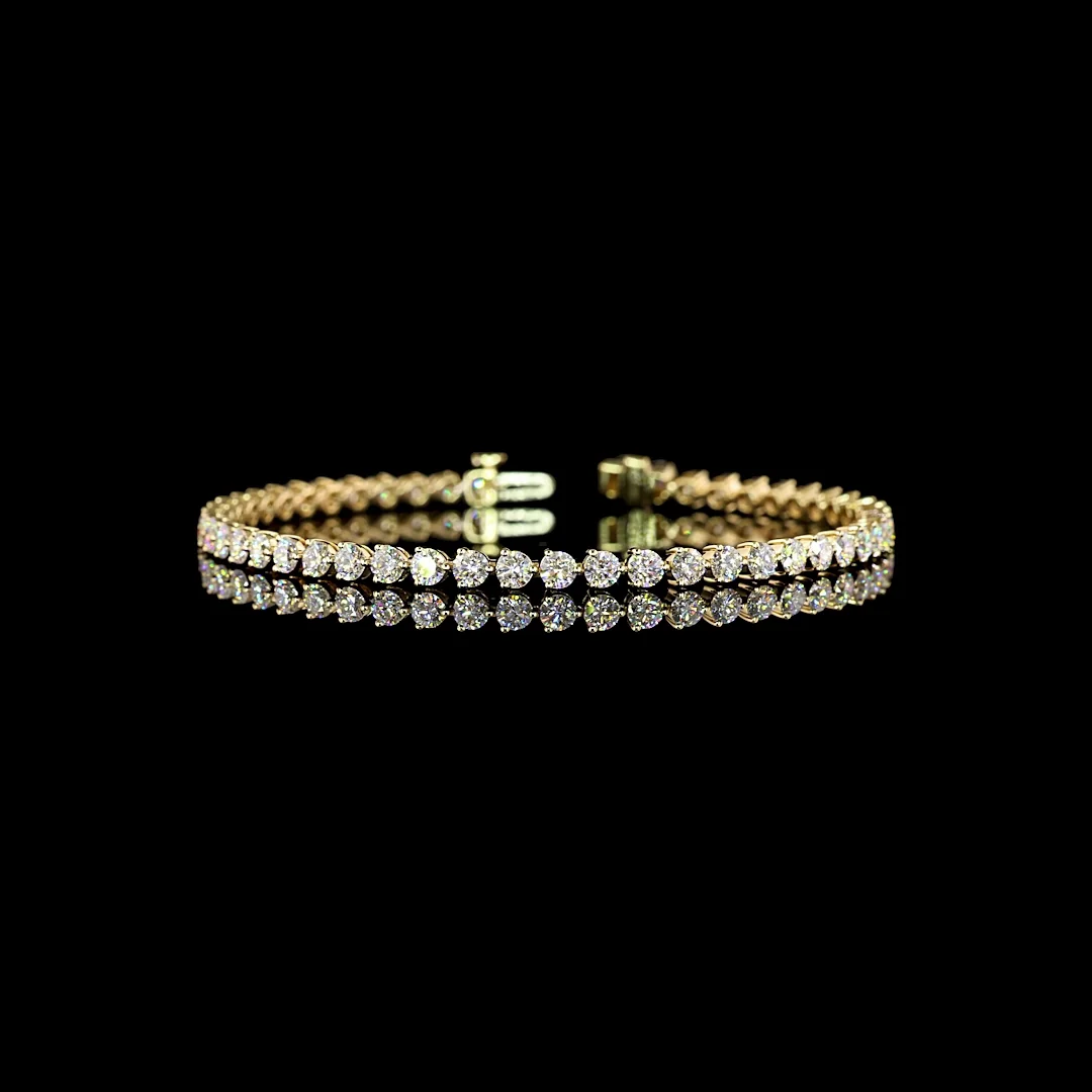 5.18 Cts 14k Yellow Gold Round Shape Tennis Bracelet