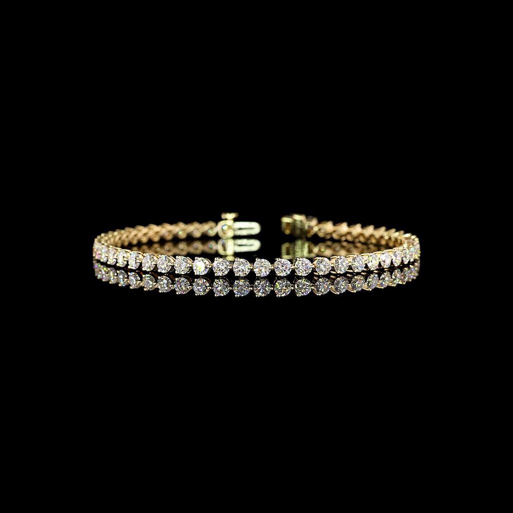 5.18 Cts 14k Yellow Gold Round Shape Tennis Bracelet