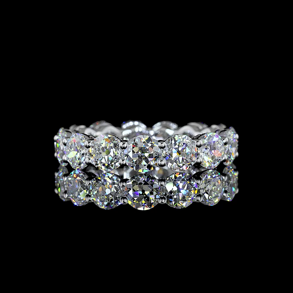 4.67 Cts 14k White Gold Old European Brilliant Shape Eternity Band Eternity Band