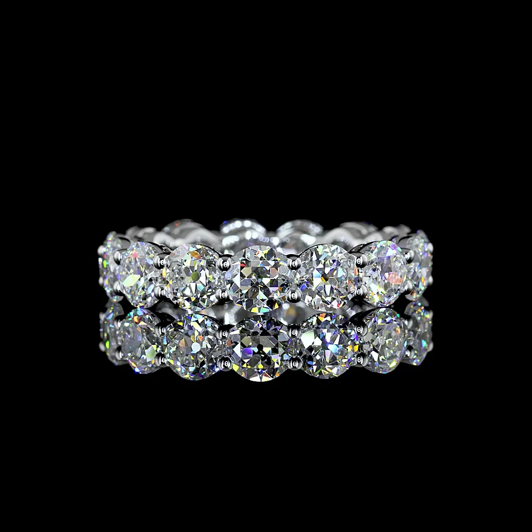 4.67 Cts 14k White Gold Old European Brilliant Shape Eternity Band Eternity Band