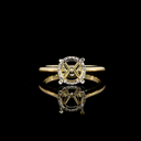 0.08 Cts 14k Yellow Gold Round Shape Hidden Halo Ring