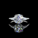 2.93 Cts Platinum Round Shape 3 Stones Ring