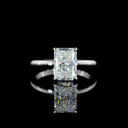 2.18 Cts 14k White Gold Radiant Shape Hidden Halo Ring