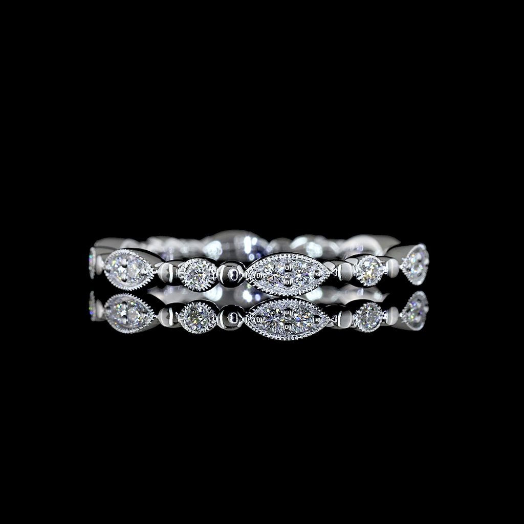 0.21 Cts 18k White Gold Round Shape Eternity Band Eternity Band