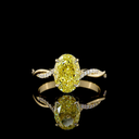 2.47 Cts 14k Yellow Gold Oval Shape Solitaire Diamond Shank Ring
