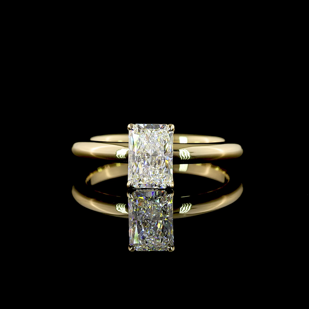 1.04 Cts 14k Yellow Gold Radiant Shape Solitaire Ring