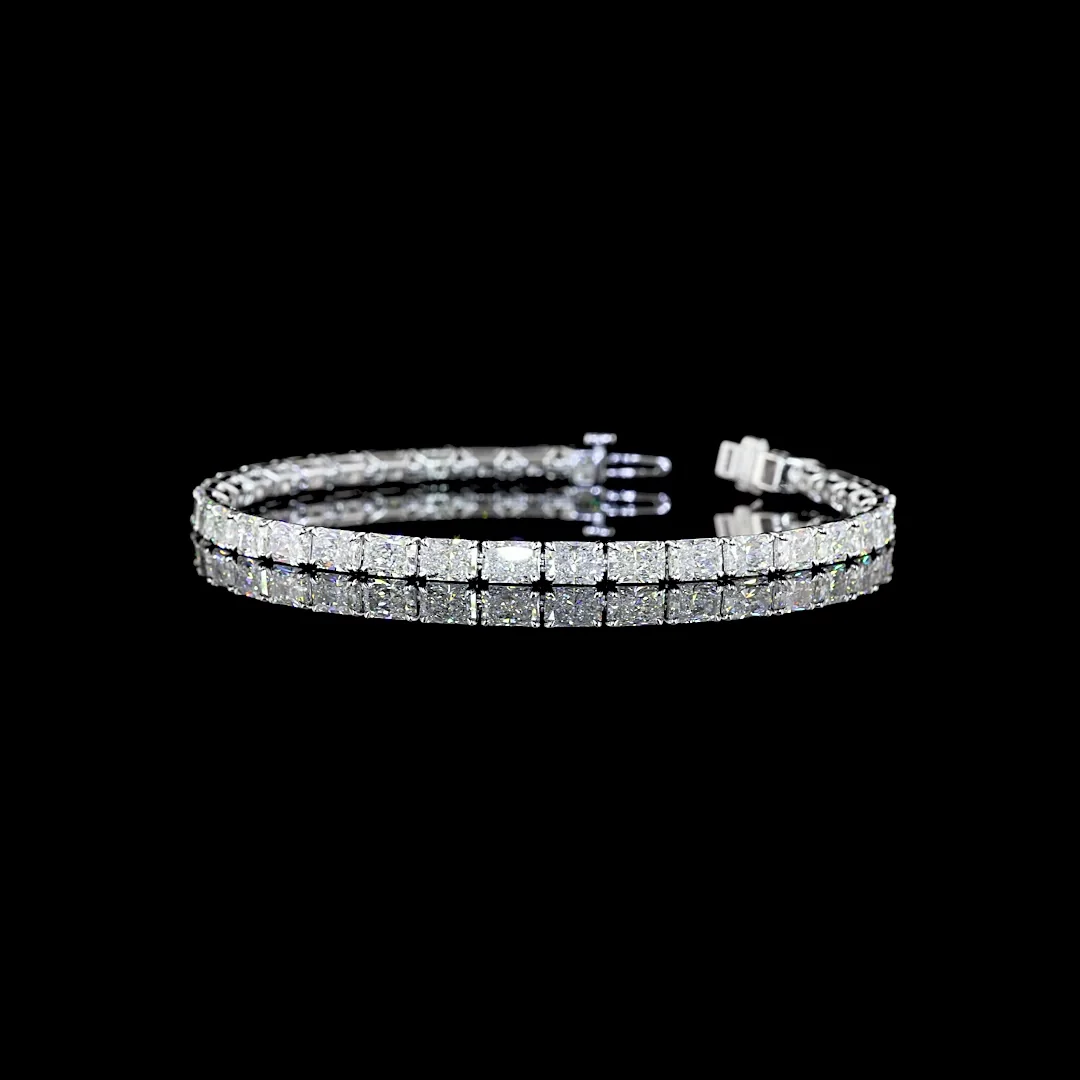 11.77 Cts 14k White Gold Radiant Shape Tennis Bracelet