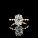 3.02 Cts 14k Yellow Gold Cushion Brilliant Shape Special Ring