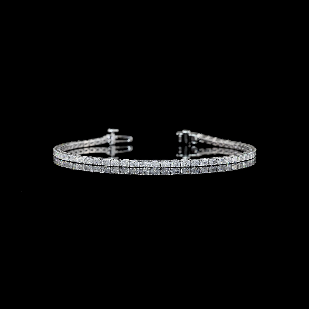 2.99 Cts 14k White Gold Radiant Shape Tennis Bracelet