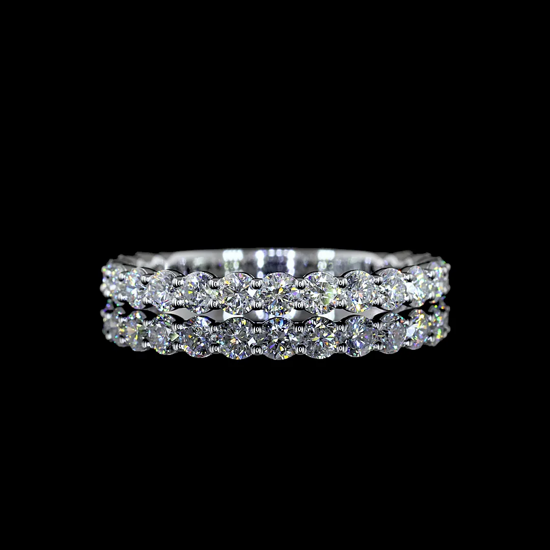 0.85 Cts 14k White Gold Round Shape Eternity Band Eternity Band