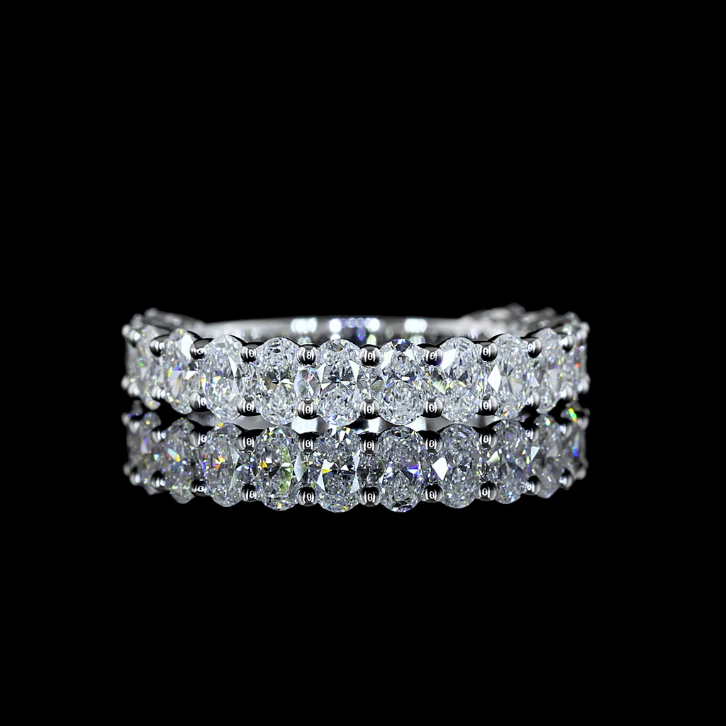 1.7 Cts 14k White Gold Oval Shape 3/4 Band Eternity Band